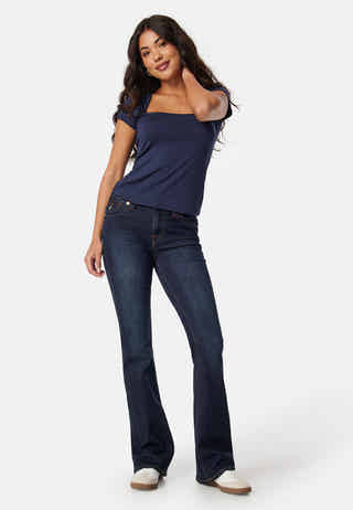 Becca Mid Rise Bootcut Flap